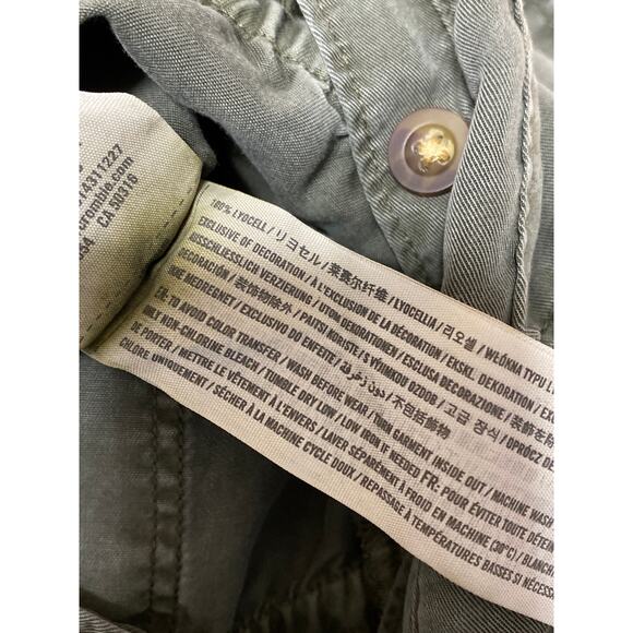 Abercrombie & Fitch Olive Green Short Sleeve Drawstring Button Jumpsuit Romper S - Picture 5 of 5